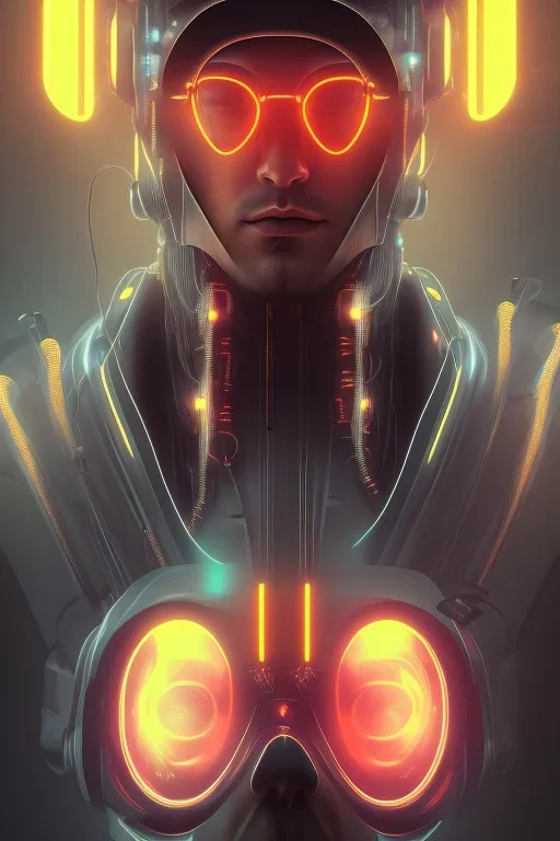 cyberpunk, head, men, portrai, tron