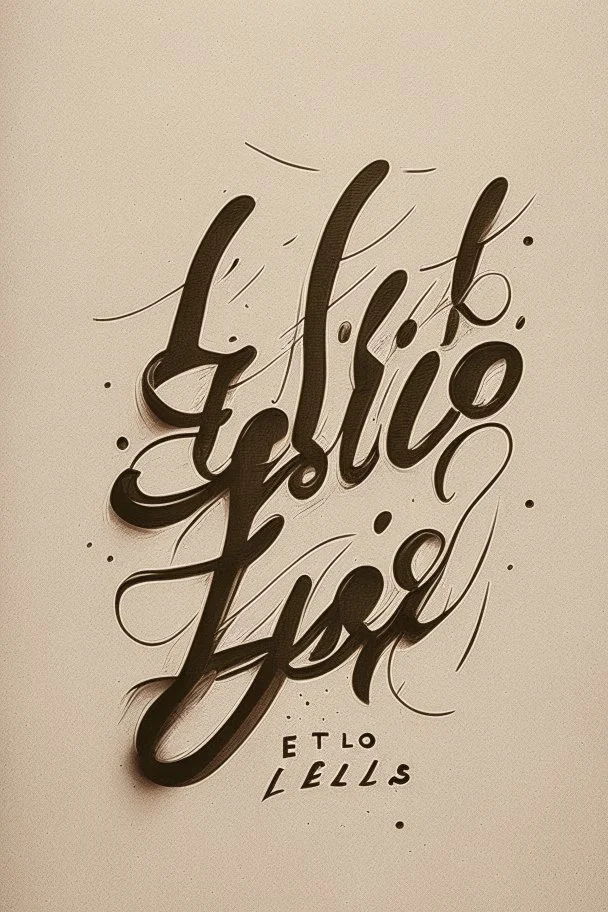 Hand the word Estilo with two Lettering O minimalist