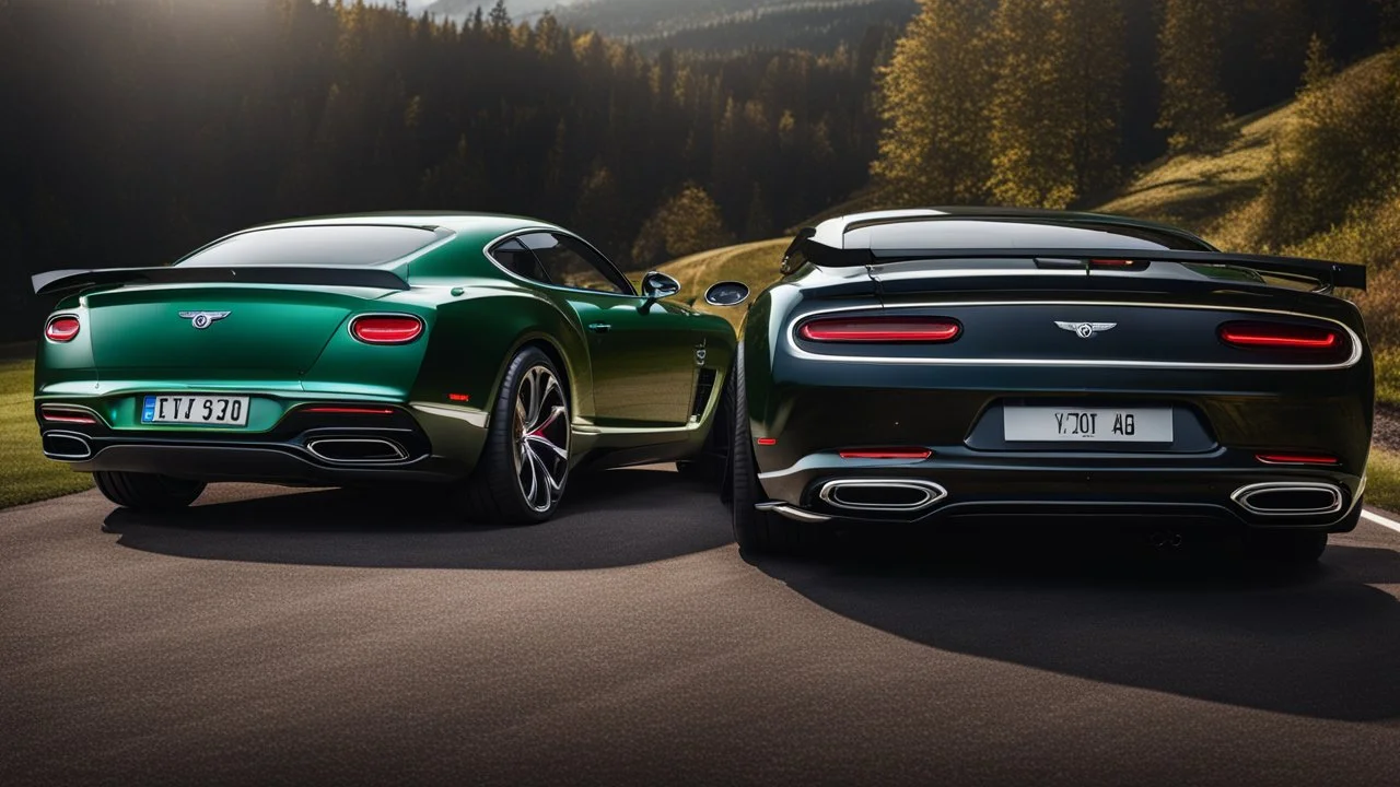 Bentley and Challenger merged ,rear view, desktop wallpaper, 4K, Cinematic