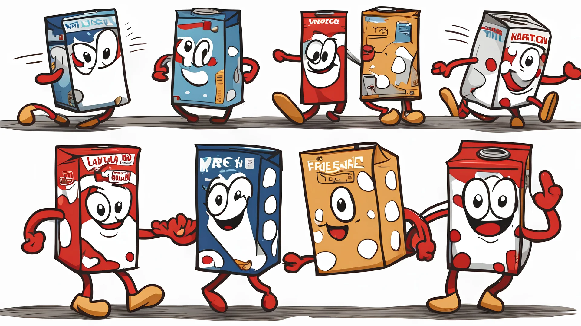 cartoon milk carton dancing