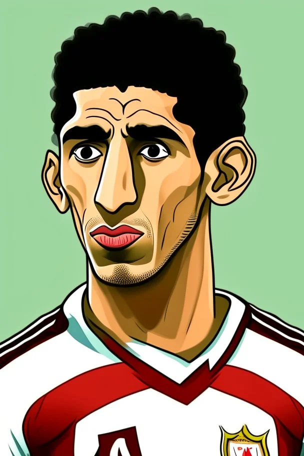 Omar Marmoush Egyptian football player ,cartoon 2d