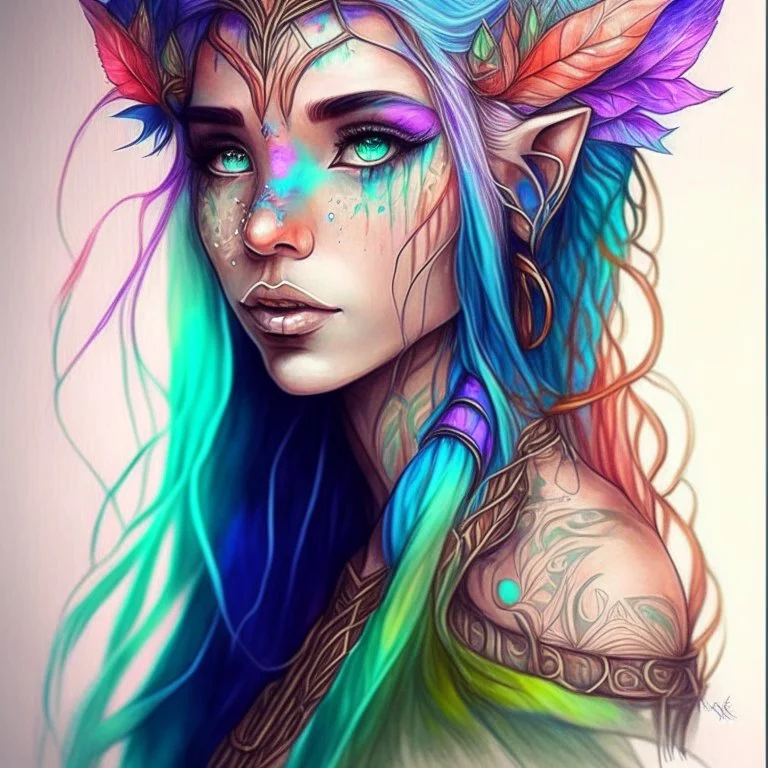 Beautiful colored drawing of a humanoid camell