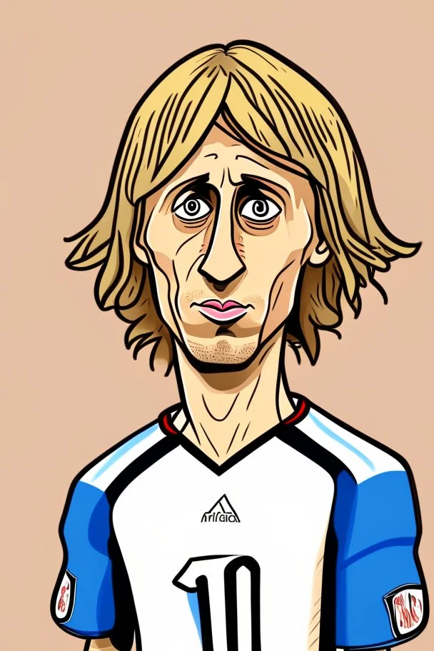 cartoon Luka Modric Croatian football player