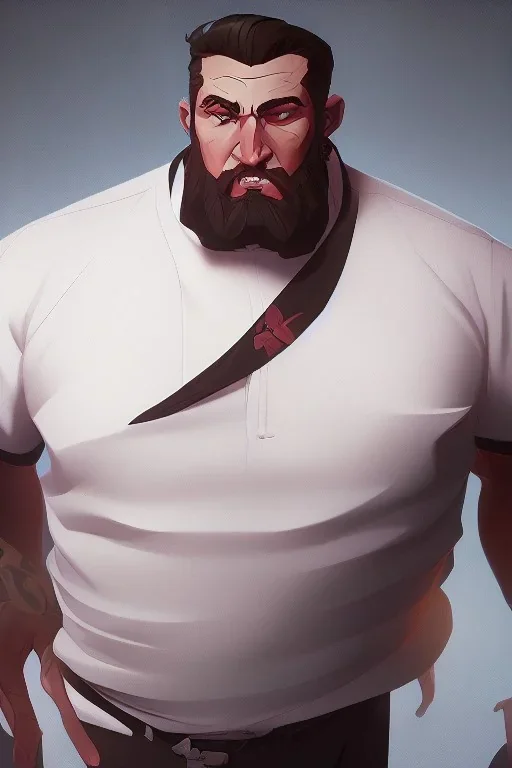 teacher in a classroom, beefy and large, wearing white button up shirt, expressive face, dynamic pose, realistic vivid eyes dynamic lighting, 8k, ultra detailed