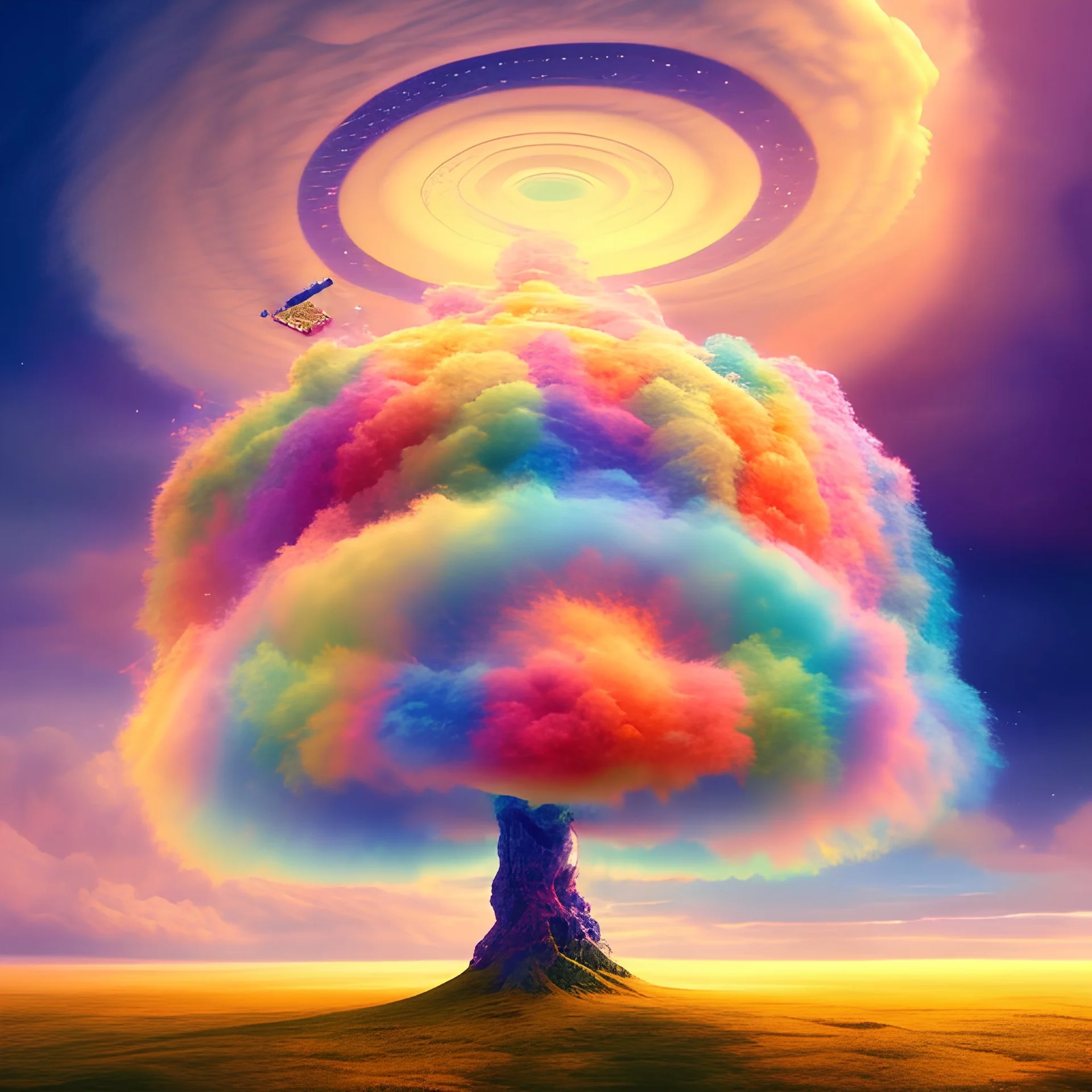 clouds, colours, dream, surreal, up, down, energy, creative, flow, multiverse, tree, music, soul