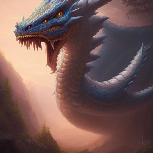 dragon, mythical, sharp wild beast monster, legend dragon dnd rutkowski kinkade artgerm