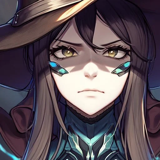 Clear focus, High resolution, Alien Queen, beautiful face, close up, Gunslinger, Cowboy, cowboy hat, serious face,