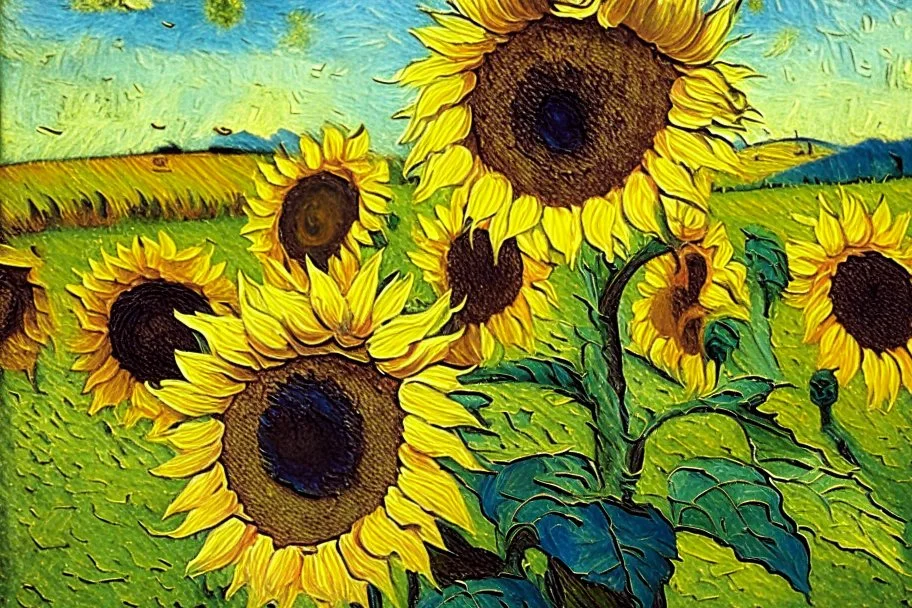 Sunflowers meadow van gogh