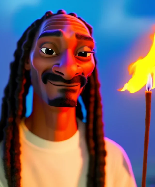 Snoop Dogg, cigar with dollars burning, jungle background, hyper realistic