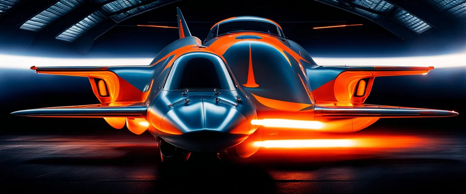 A national geographic award winning photograph of a military fighter jet station wagon elephant hybrid bilaterally symetrical designed by skunkworks, only one vehicle per image painted metallic orange traveling at a high rate of speed, jet intake off of front center of vehicle and jet exhaust out the rear with bright blue flame soviet retrofuturism, taken from drivers side front at a angle from up and to the rear