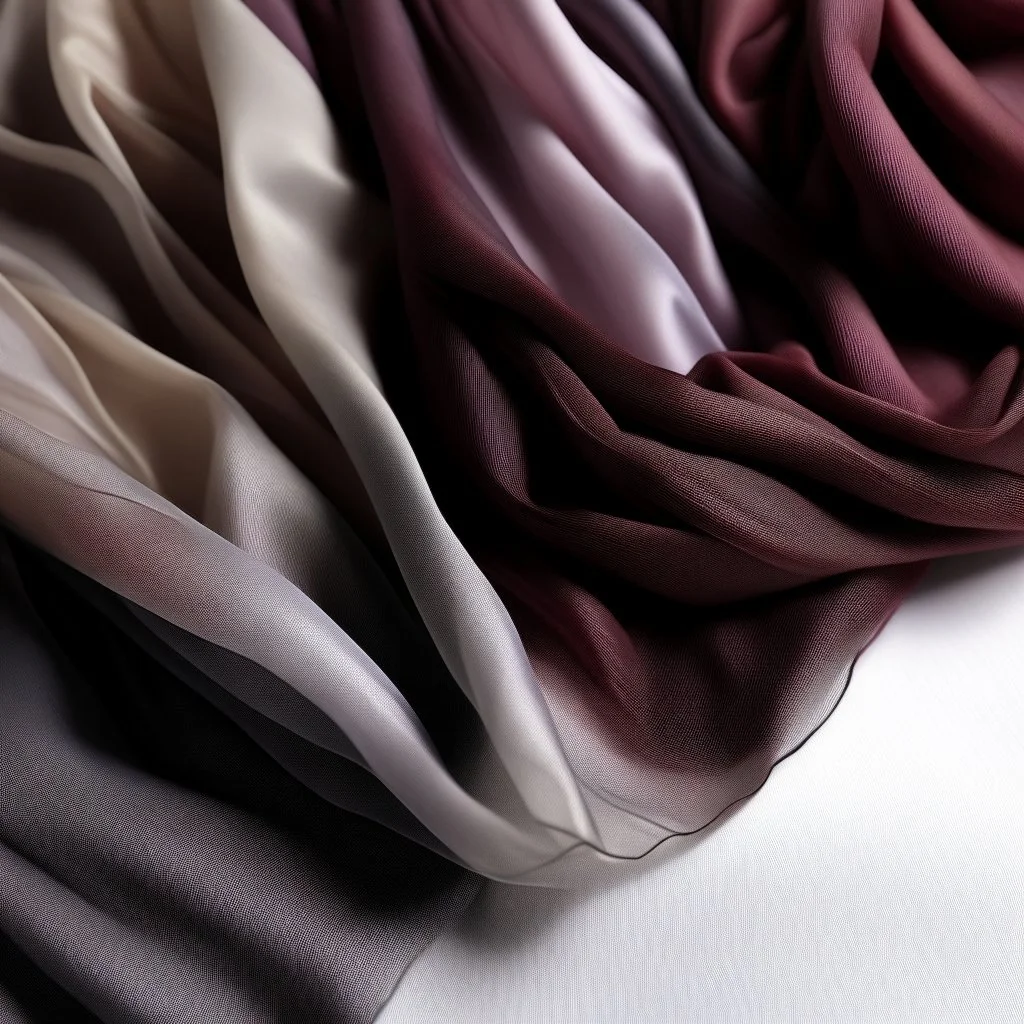 worked organza fabric, synthetic material, nylon, mineral gray, bordeaux and platinum colors, milky colors, dusty pink