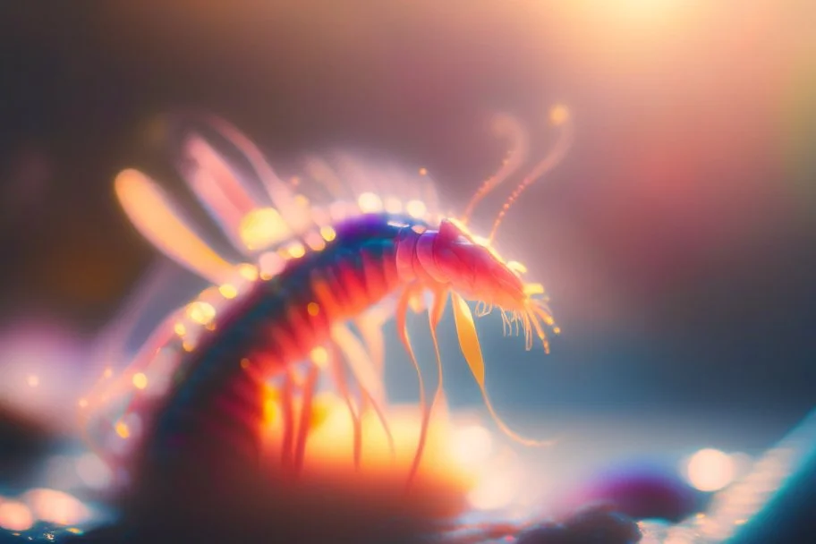 RGB 0-144-149 prawn in sunshine, ethereal, cinematic postprocessing, bokeh, dof