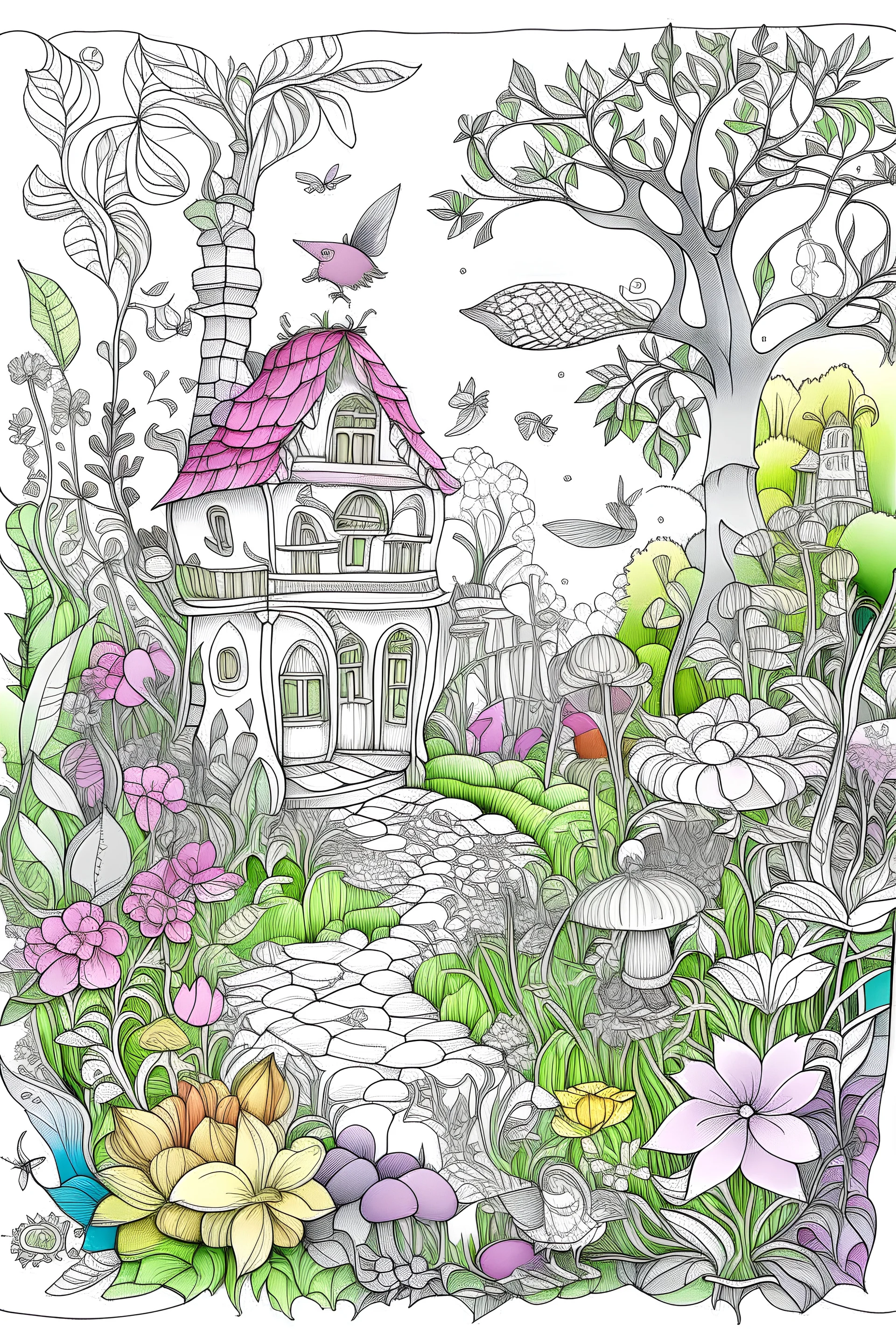 foMagical Fairytale Gardenr colouring book