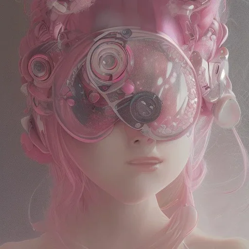 Detailed cute anime rabbit girl, pink hair buns, pink bangs, black latex bodysuit, intricate details, full body portrait, keep head in frame, slight smile, black Japanese motif, concept art, highly detailed, digital painting, concept art, sharp focus, illustration, art by Yoji Shinkawa, WLOP and greg rutkowski and alphonse mucha and artgerm and yanjun Chen and Junji ito and Makoto Shinkai, HDR, octane render