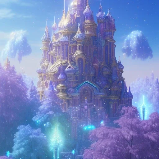 blu and violet landsacape with multicolored crystals falling from the sky, full of details, smooth, bright sunshine，soft light atmosphere, light effect，vaporwave colorful, concept art, smooth, extremely sharp detail, finely tuned detail, ultra high definition, 8 k, unreal engine 5, ultra sharp focus