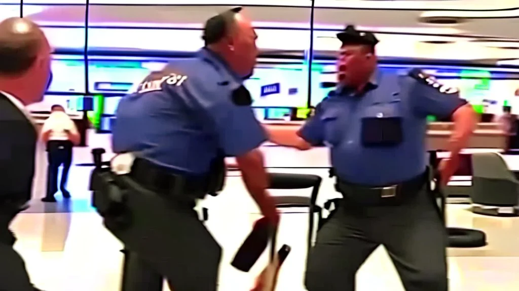 2 security officers deny man having a tantrum from airport lounge