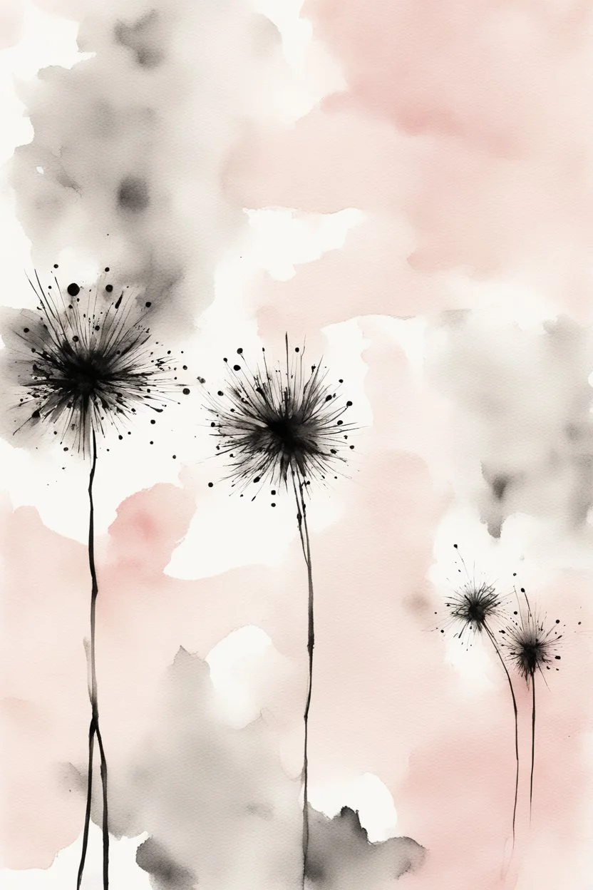 The most beautiful thing we can experience is the mysterious; Ink wash with blush pink splatters