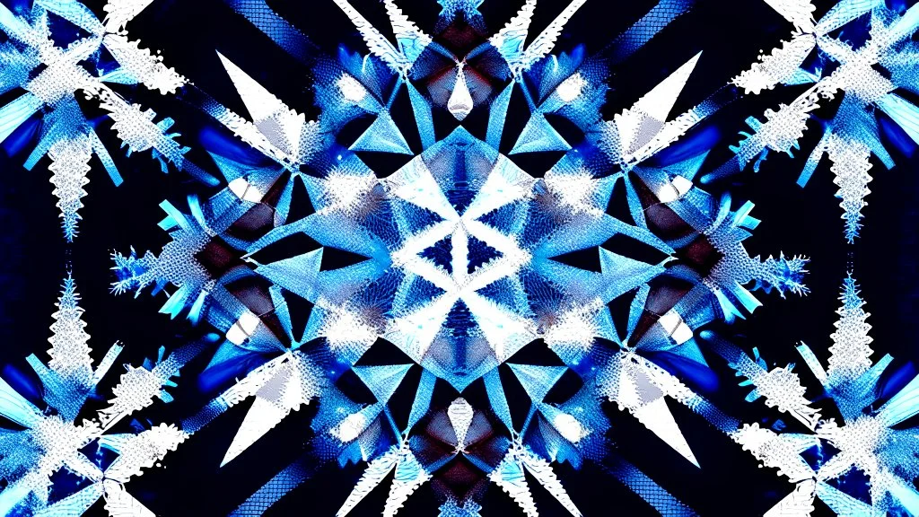 digital glitch pattern snowflake geometric abstraction by per kirkeby