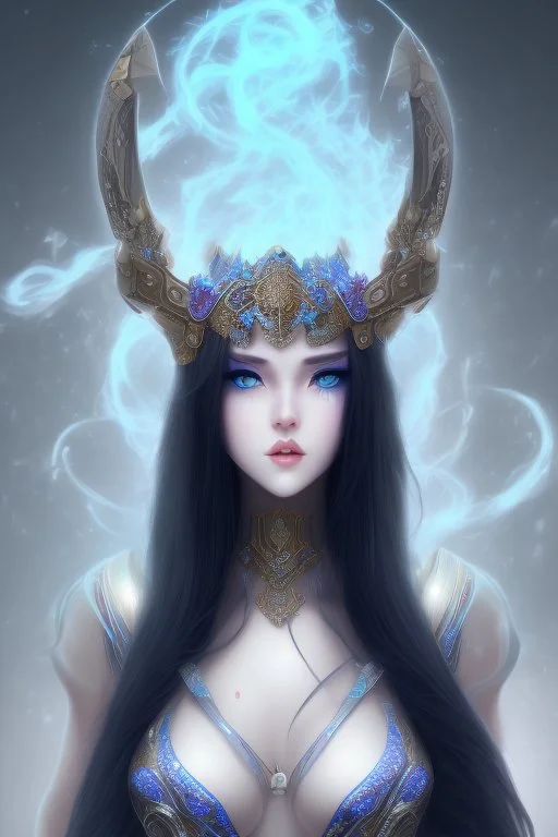 Black haired goddes with blue eyes