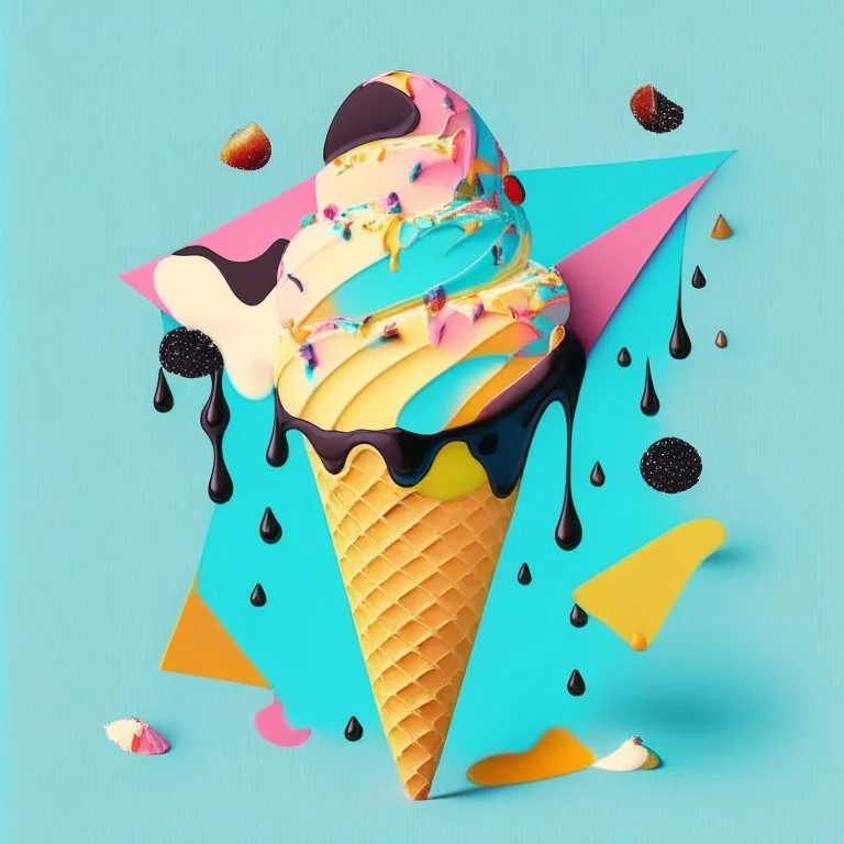 an ice cream in the style of kandinsky