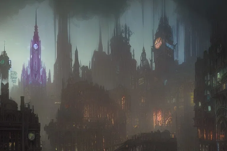 Bruge+Gothic city+ BioShock+Dishonored+Bloodborne +trieste+Edinburgh+Chicago+victorian London+decòpunk Skyscraper+ +steampunk+biopunk+alphonse mucha, greg rutkowski, matte painting, cryengine, hyper detailed, felix kelly, fantasy art, seb mckinnon