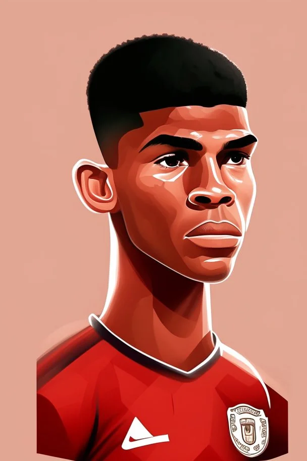 Marcus Rashford English football player ,cartoon 2d