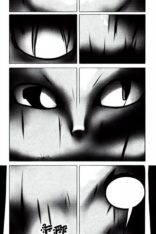 Manga page, greyscale, horror