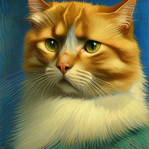 Portrait of a cat by Van Gogh