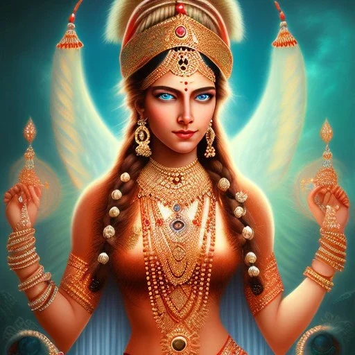 Indian goddess blue eyes