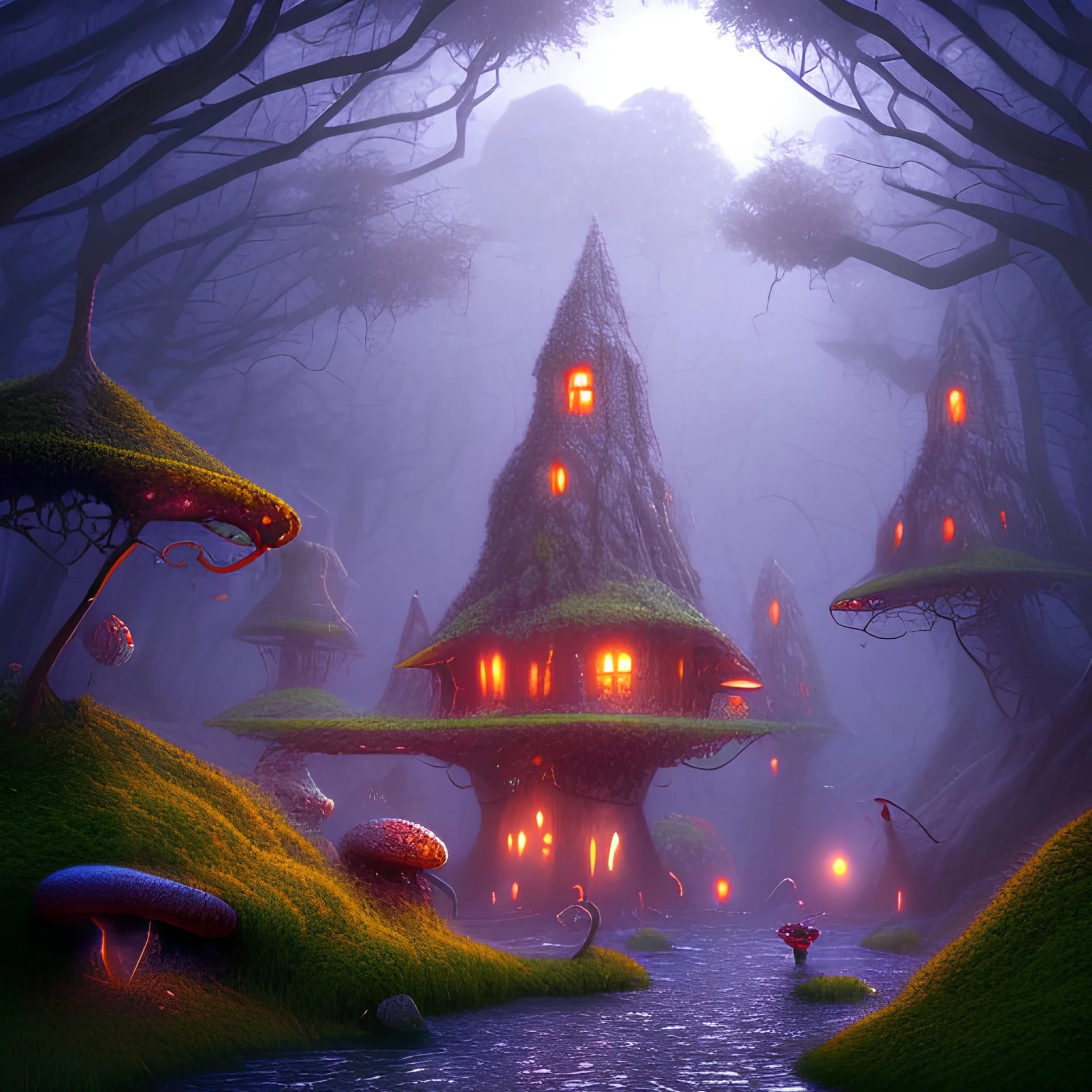 An ant village in the depths of the forest