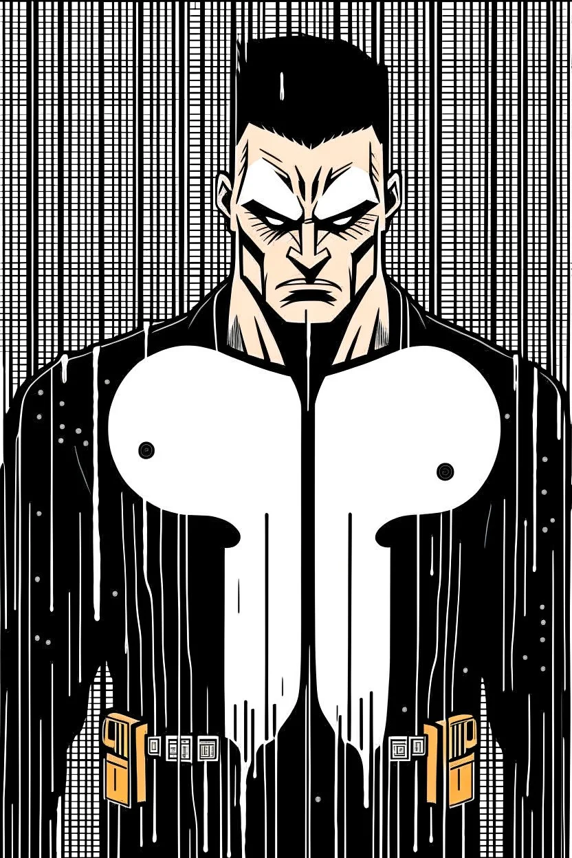 punisher sku;; in the style of Hiroshi Nagai