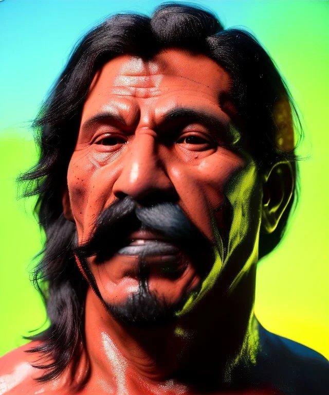 Portrait Mexican Man, wrestling, retro 80s style, hot ambient, photo studio, red, gold, vibrant color, highly detailed, art stations, concept art, smooth, unreal engine 5, god rays, ray tracing, RTX, lumen lighting, ultra detail, volumetric lighting, 3d, finely drawn, high definition, high resolution.