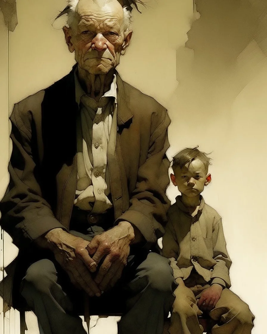 old man, young boy, Alex Maleev , Arthur Rackham, Maxfield Parrish, Andrew Newell Wyeth, Edward Hopper