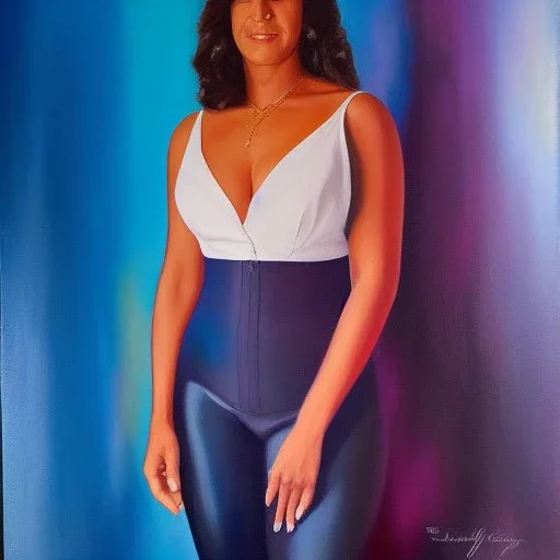 Full body portrait, painting, medium shot lady Style of Andrew Soria