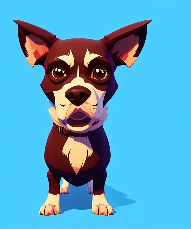 Cute dog, one colour background