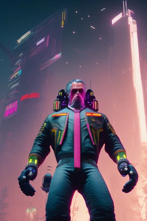 running ape, full body, 8k, cyberpunk2077