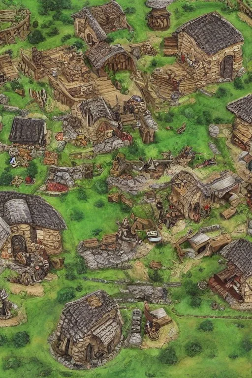 battle map dnd village