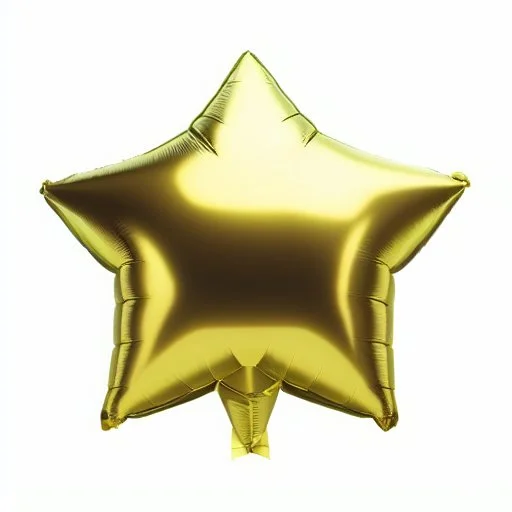 High resolution photograph of a inflated green star foil balloon