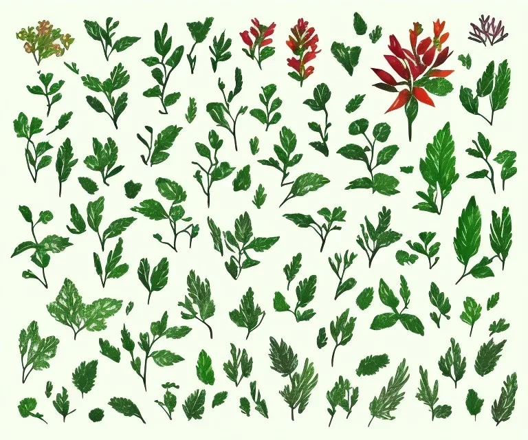 Vector plants and herb set illustration. Watercolor illustration.