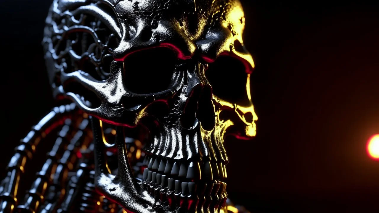 4K, ultra detail, ombres et reflets maximum, full realism. Terminator Killing the devil