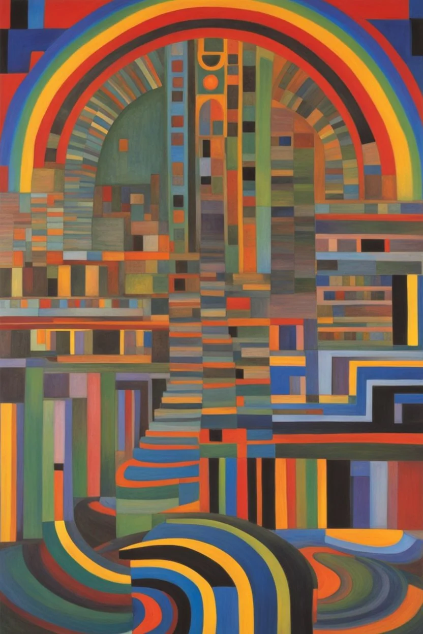 each human has a unique color frequency in the rainbow spectrum that needs to surrender to the white light beam to exit from the prism; Hundertwasser