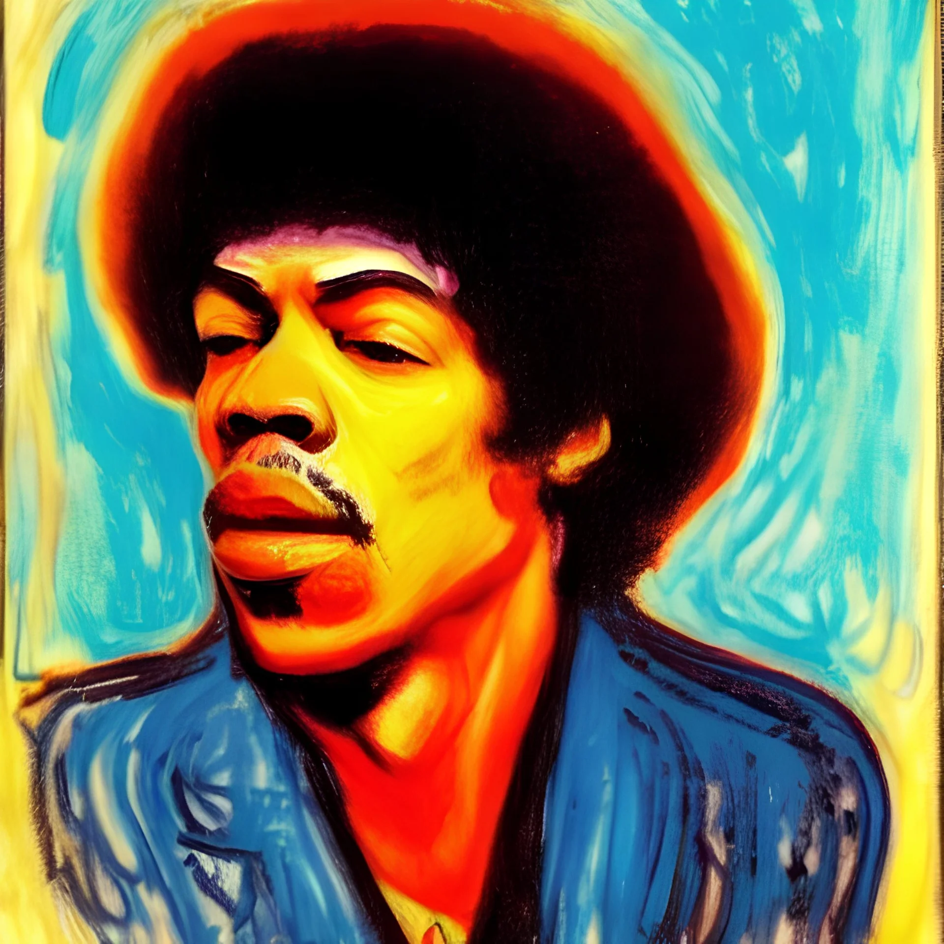 Portrait of jimi hendrix by edvard munch