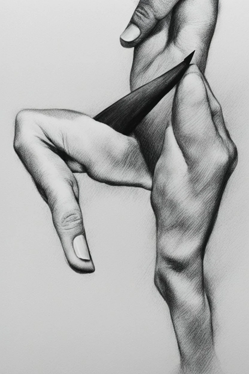 black and white expressive and abstract pencil drawing of different hand positions, contrast and detailed texture pencil trace, on ar2:3 drawing paper without shading