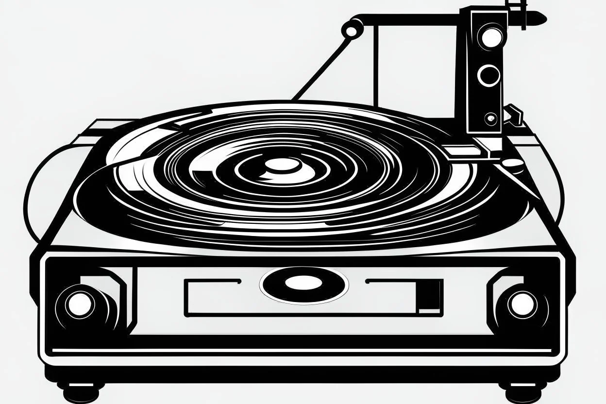 technics.1210,turntable clipart style simple stencil