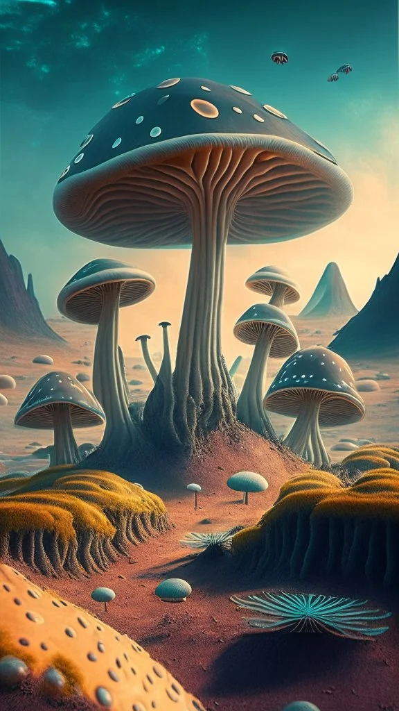 alien mushroom landscape