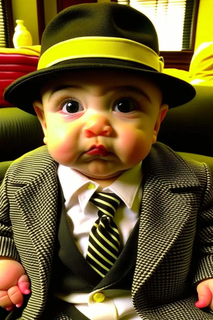 Baby Mafia boss as Al Capone