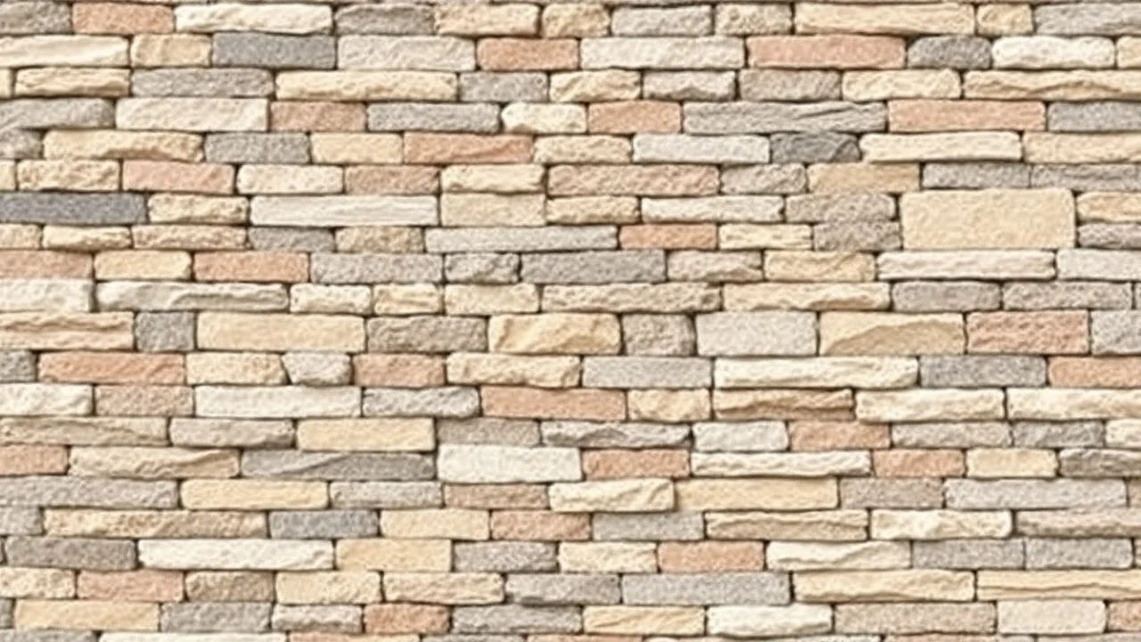 A wall designed with colored crushed stone