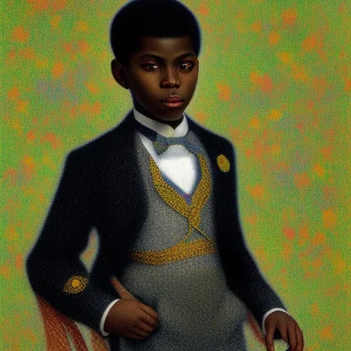 wealthy African American boy by Seurat