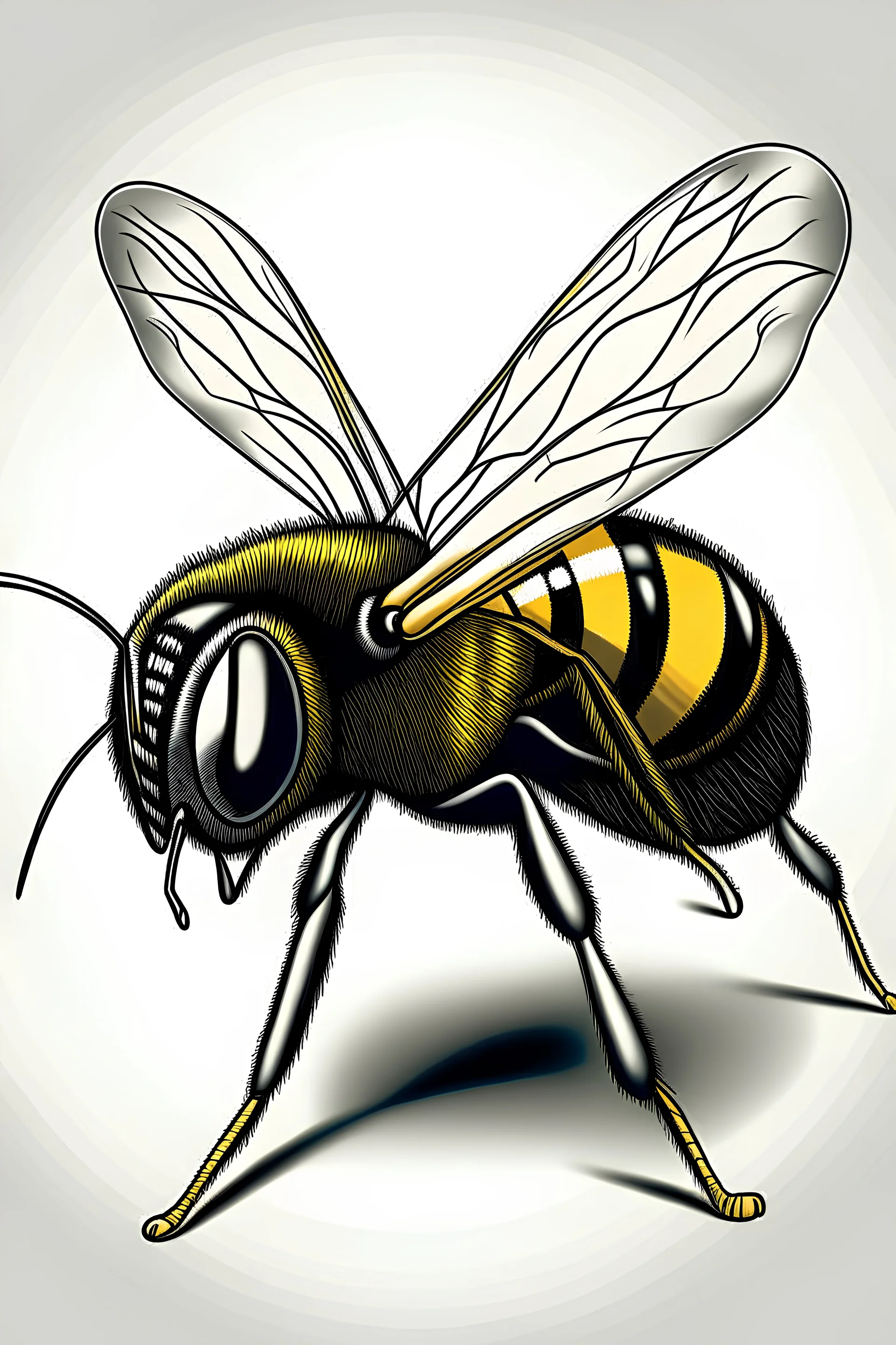 realistic bee, bee, flying,