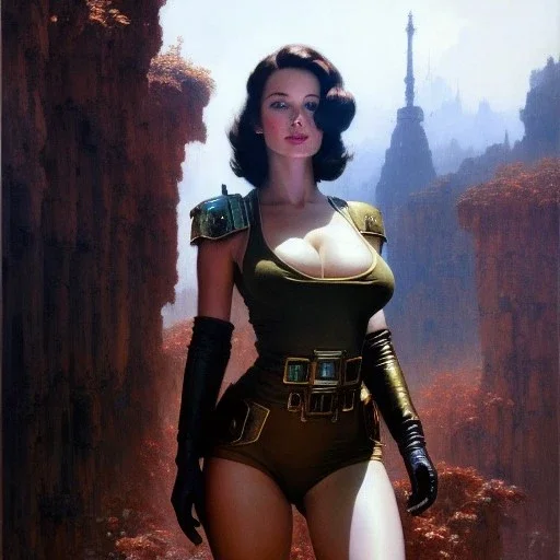 Drawing of beautiful face,'beautiful,Busty Cait(Fallout4)',intense stare, ancient skintight armor, balanciaga fashion clothe painting by gaston bussiere, greg rutkowski, yoji shinkawa, yoshitaka amano, tsutomu nihei, donato giancola, tim hildebrandt, Oil on canvas, cinematic composition, extreme detail,fit full head inside picture,16k